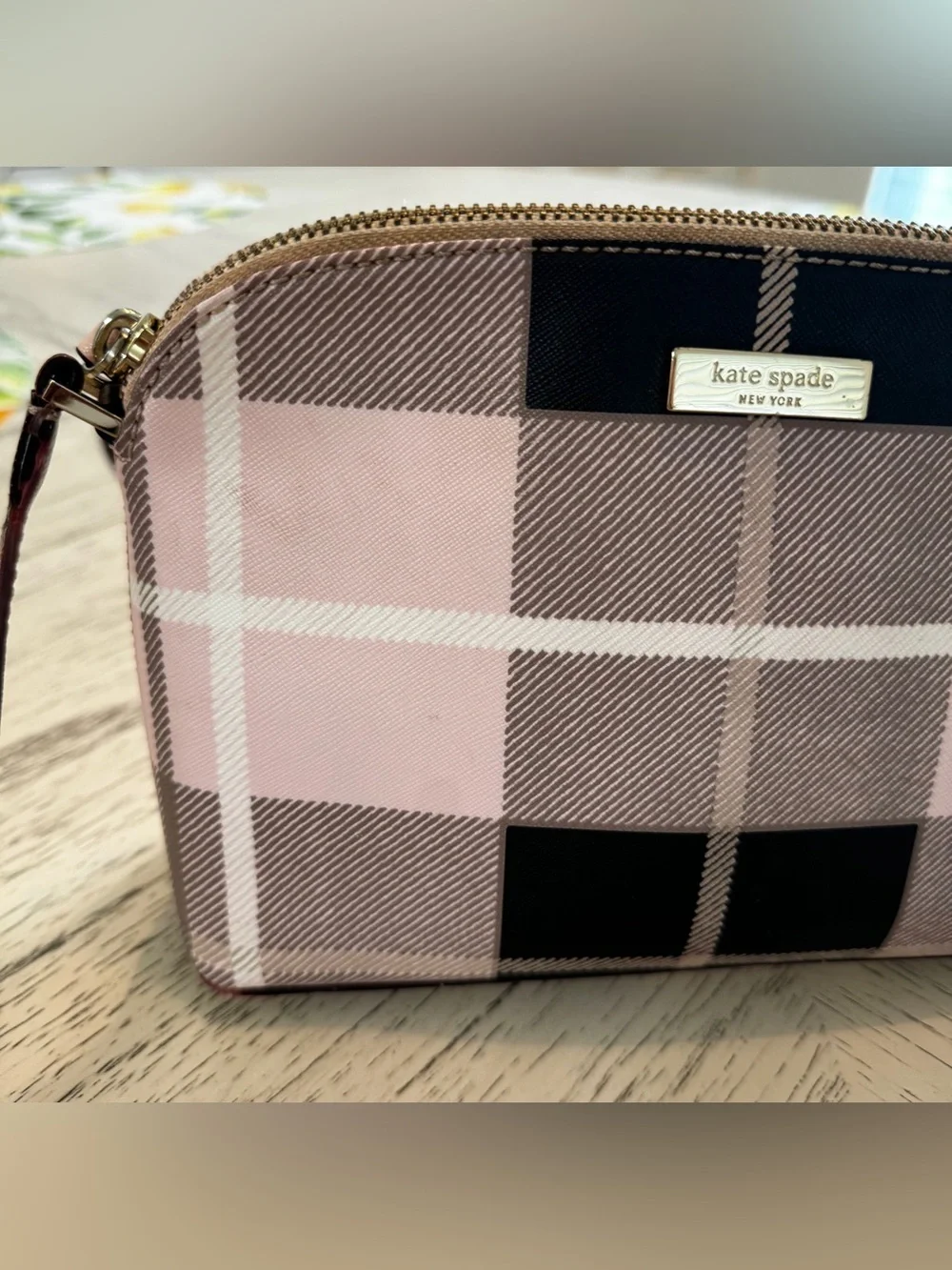Kate Spade Newbury Lane Pink Plaid Hanna Crossbody Bag